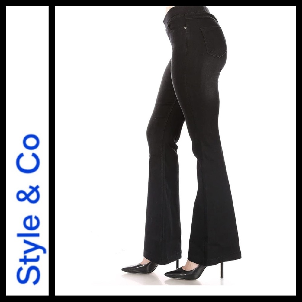 NWT Style & Co Pull-On Black Bootcut Jeans